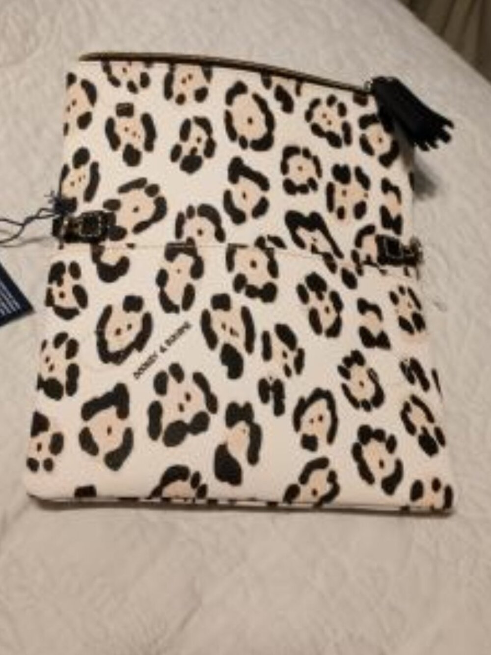 NEW Dooney & Bourke Pebble Grain Foldover Zip Crossbody Leopard - Picture 3 of 10